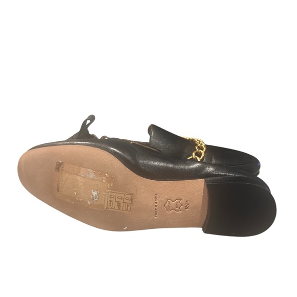 Tory Burch Black and Gold Slip-On Loafers - Picture 8 of 9